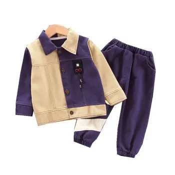 

Spring Autumn Children Baby Clothes Kids Boy Girls Patchwork Letter Shirt Pants 2Pcs/sets Toddler Cotton Suit Infant Tracksuits