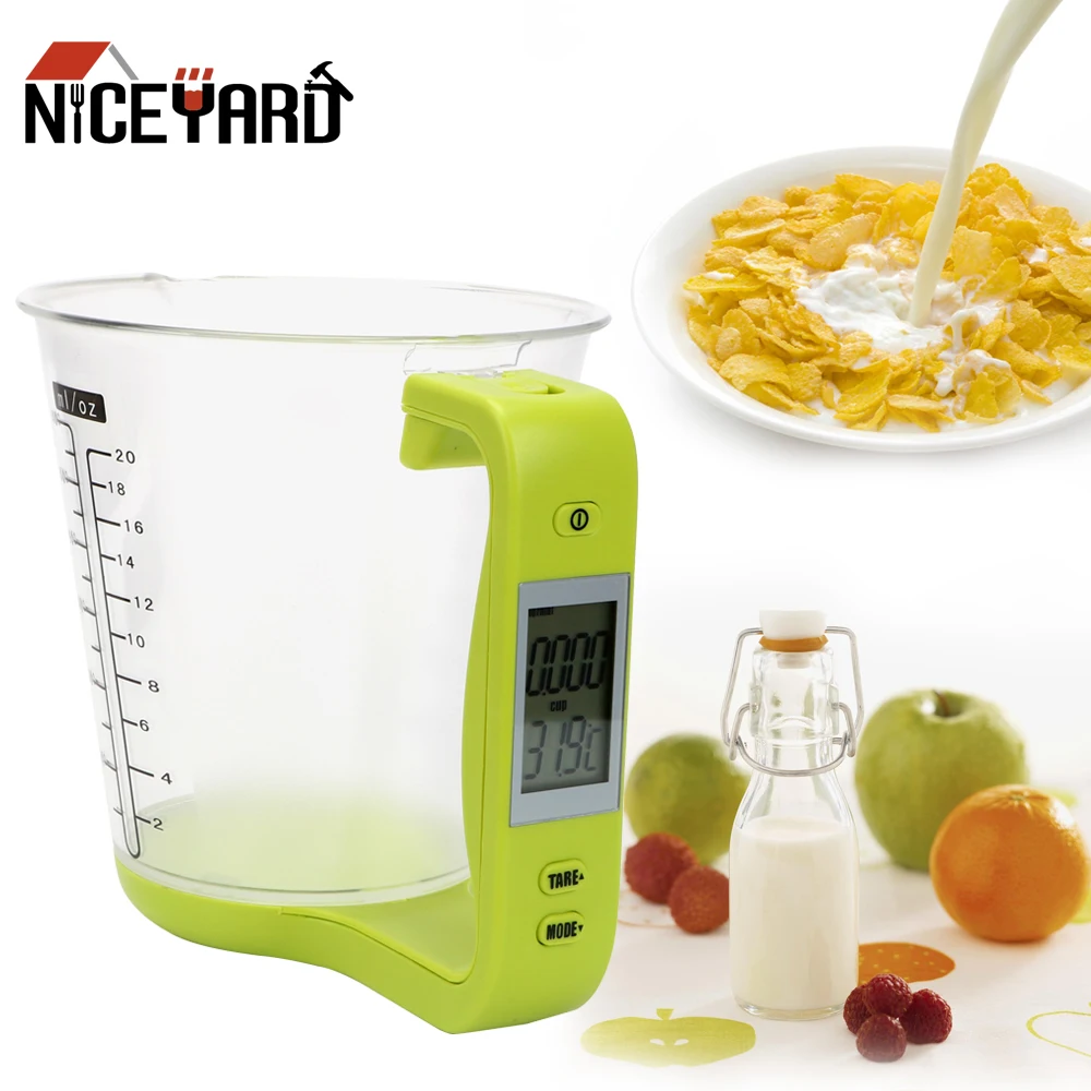 

NICEYARD Measuring Cup Temperature Measurement Cups With LCD Display Electronic Tool Digital Beaker Host Weigh Kitchen Scales