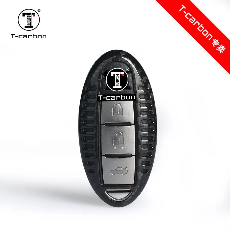 Настоящий чехол для ключей автомобиля из углеродного волокна для Nissan Tidda Livida X-Trail T31 T32 Qashqai March Juke Pathfinder Авто продукт