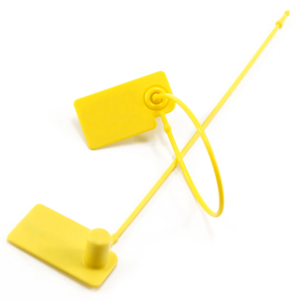 Yellow Защитные пломбы с фиксированной длиной для обуви и одежды, кабельные стяжки,, фирменная бирка, 100 шт - Цвет: Yellow