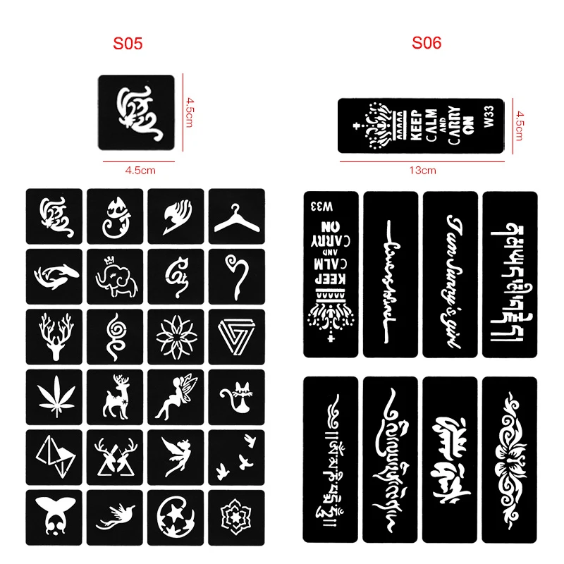 600pcs Airbrush Glitter Tattoo Stencil Album Woman Kid Drawing Template,Small Cute Flower Butterfly Cartoon Henna Tattoo Stencil