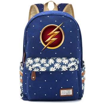 

2020 New Superman Batman Captain Marvel Flowers Dot Boy Girl School bag Women Bagpack Teenagers Schoolbags Canvas Femme Backpack