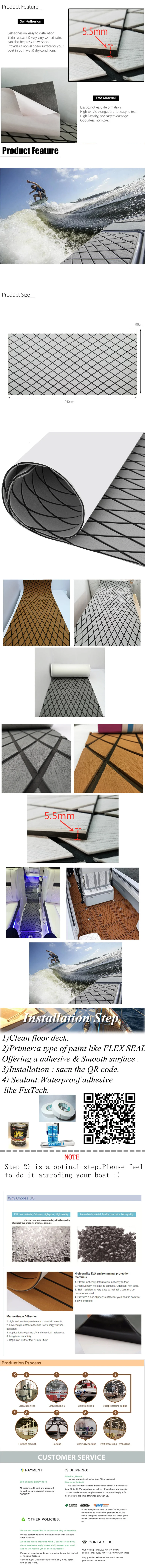 EVA Teak Decking Sheet 94.5"35.4" Yacht Marine Carpet Flooring Mat Non Skid Self Adhesive Cross Design Sea Deck Boat Accessories