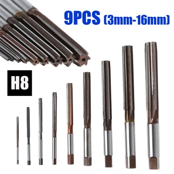 

9Pcs/Set Hand Reamers Chucking Straight Reamer Cutter Tool Smooth 3mm-16mm H8