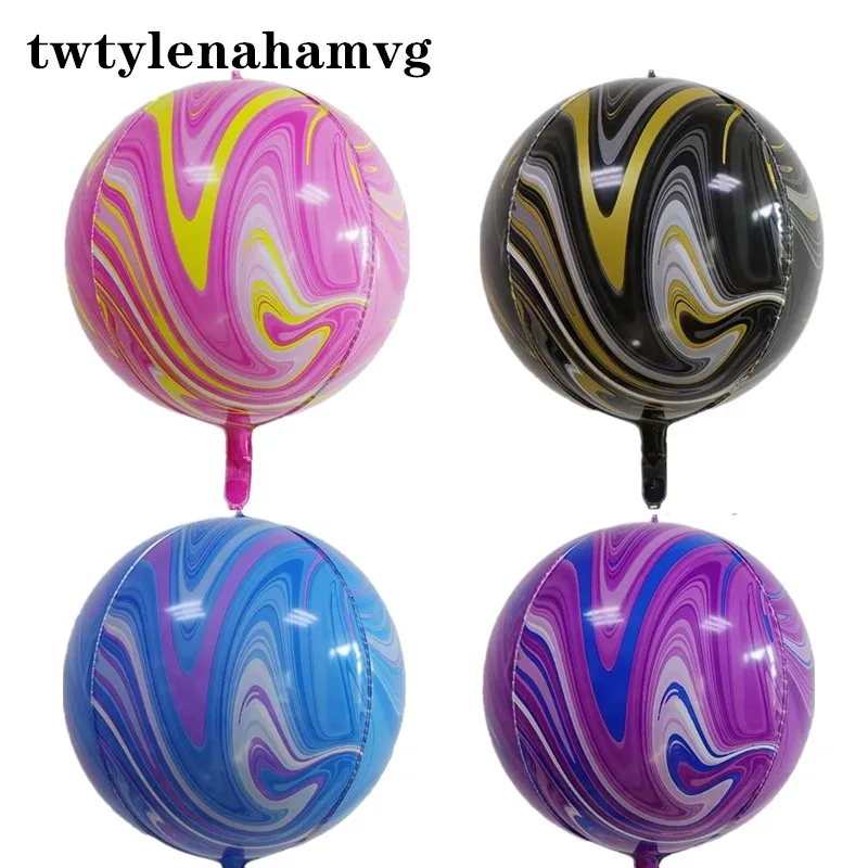 Шарики Из Мраморной фольги 4D шарики синие розовые фиолетовые черные для