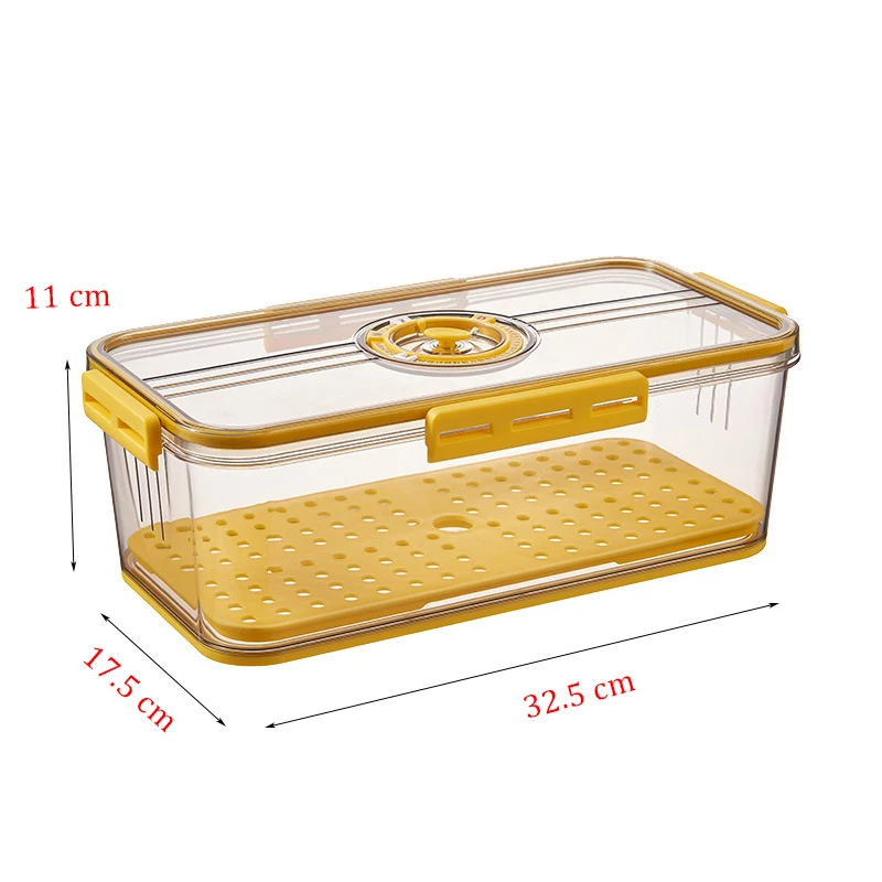 Timekeeping Food Storage Box Kitchen Transparent Refrigerator Sealed Containers Organizer Fresh-Keep Freezer Storage Drawer Box 