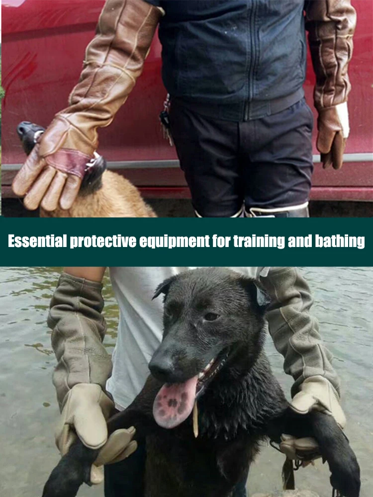 Pet Dog Cat Gloves Bite Scratch Resistant Animal Handling Protection Strong Tendon Animal Bath Waterproof Grooming Supplies