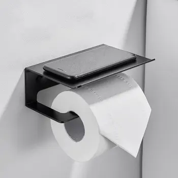 

High Quality Bathroom Roll Holder Stainless Steel Mobile Phone Paper Towel Holder Toilet Paper Holder