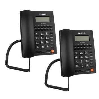 

2x Landline Corded Phone Desktop Telephone With Caller ID Redial Callback for Office, Home, Hotel, Restaurant Use