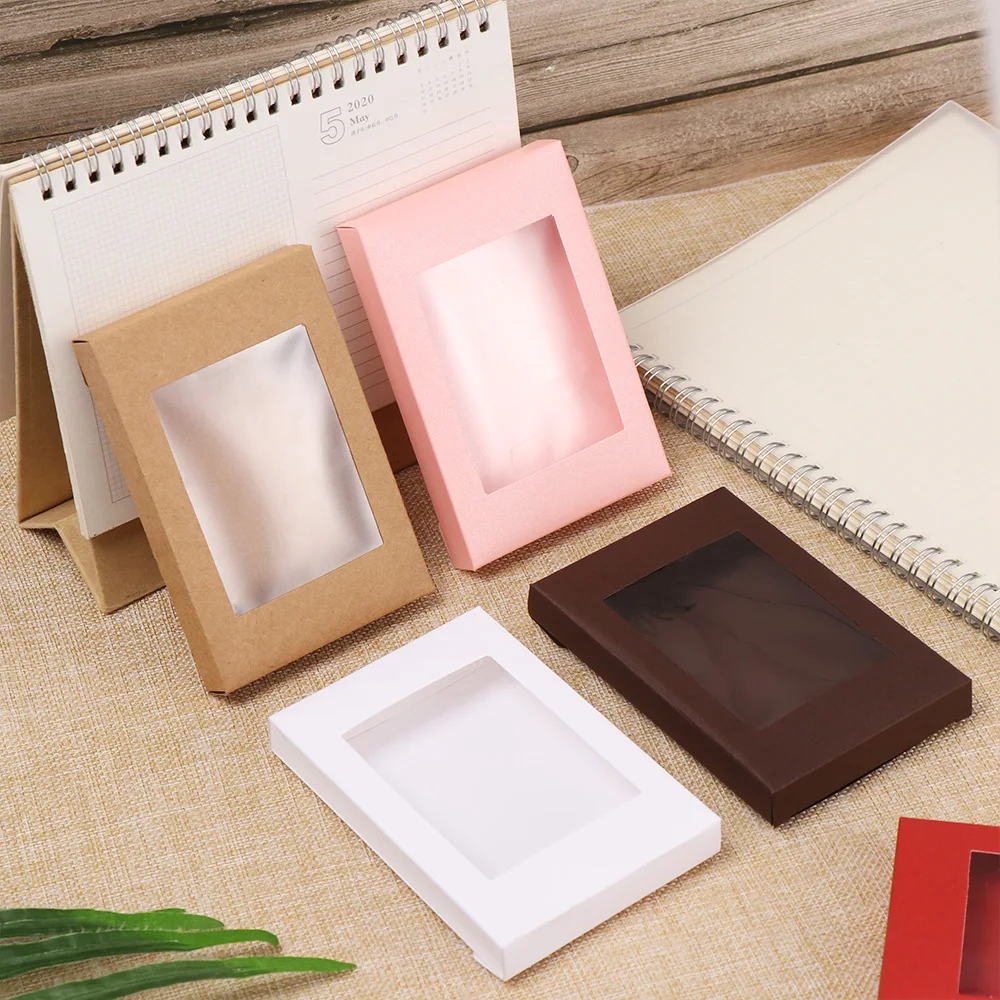 10Pcs Kraft Paper Gift Boxes with Clear PVC Window, Vintage Style Cake Packaging Boxes,... - SKU KPGB2017 - UGI Packaging