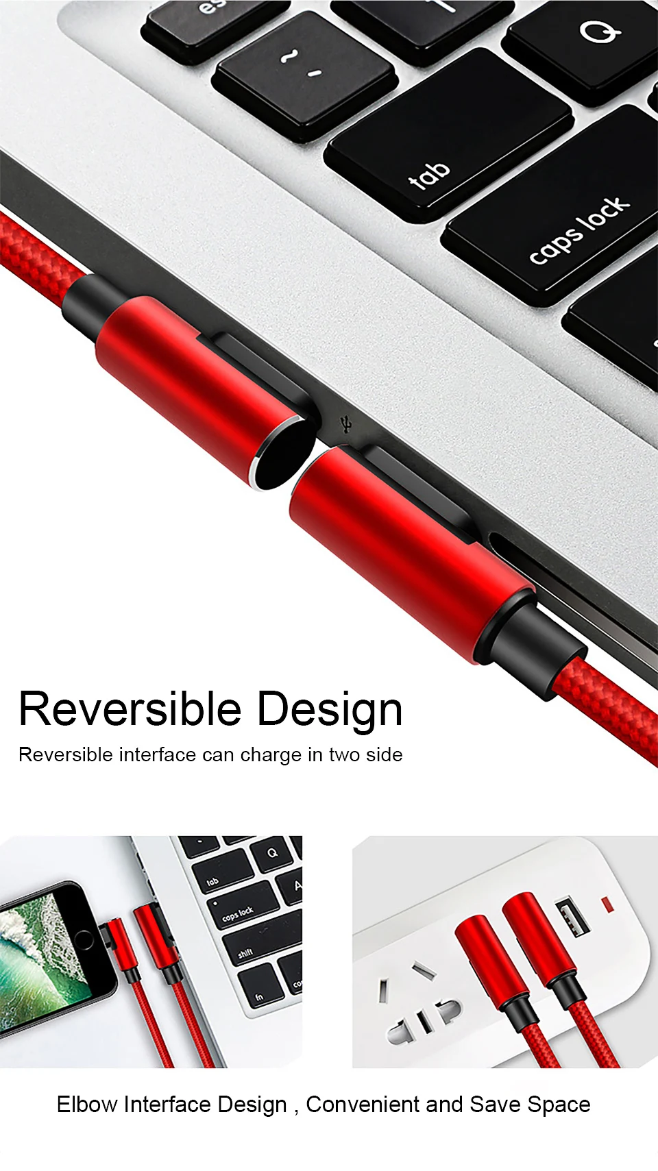 Obobix usb type C 90 градусов локтевой кабель для samsung Galaxy S10 Plus Note 10 двойной Реверсивный usb type C 2.4A кабель для быстрой зарядки