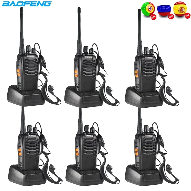 

High Quality 6pcs Baofeng BF-888S Walkie Talkie 400-470MHz UHF BF888S Handheld Two Way Ham Radio HF Transceiver CB Intercom