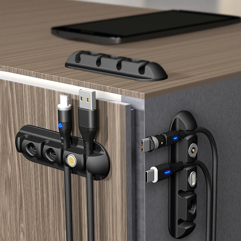 Cable Holder Silicone Organizer USB Winder Desktop Tidy Management Clips For Mouse Keyboard Earphone Headset | Электроника