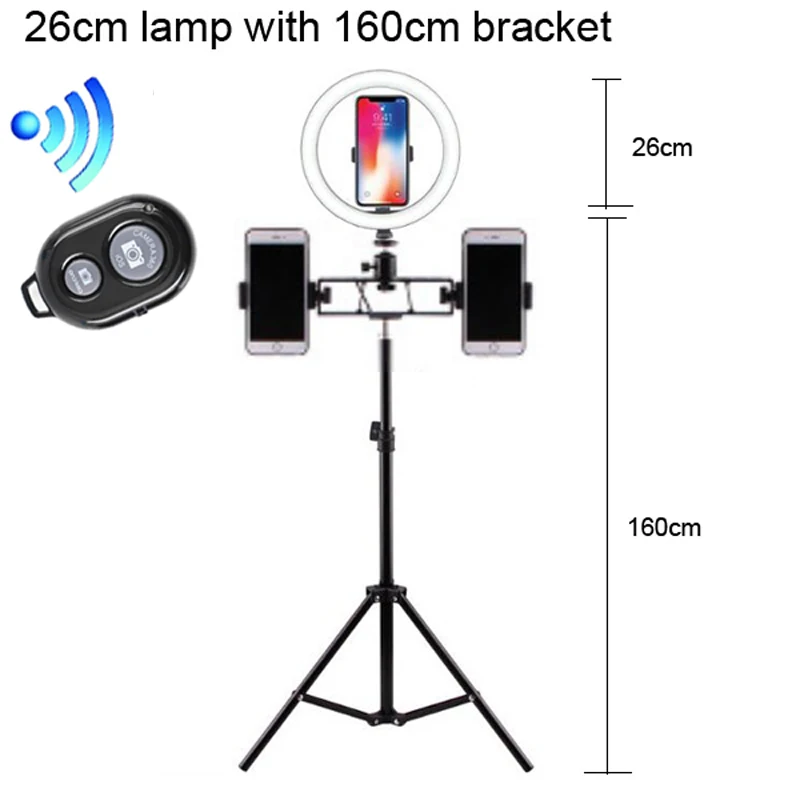 

Photography Dimmable LED Selfie Ring Light Youtube Video Live 3500-5500k Photo Studio Light With Phone Holder USB Plug Tripod