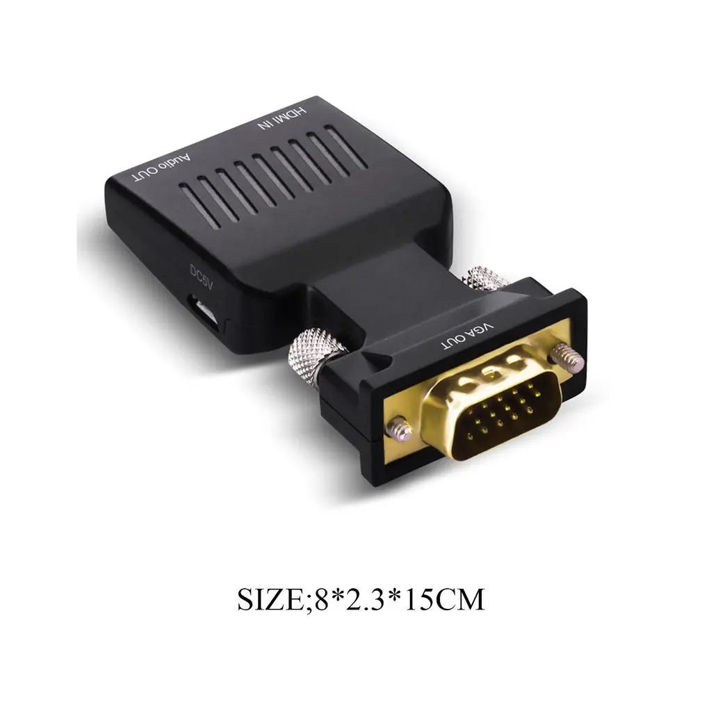 1080P адаптер сигнала HDMI Женский к VGA Мужской выходной кабель конвертер адаптер