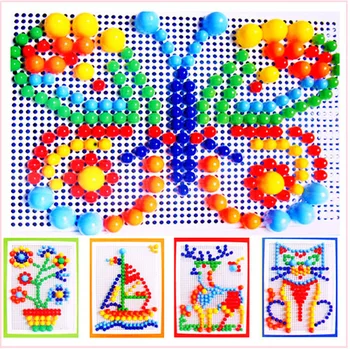 

Mushroom Nail Fight Inserted Jigsaw Puzzle mushroom ding Boxed Jigsaw Puzzle Kindergarten GIRL'S and BOY'S Children Educational