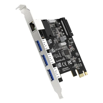 

EDUP EP-9618 PCI-E Expansion Card 3-Port USB 3.0 with 1Gbps PCI-E To RJ45 Network Adapter for Desktop Computers
