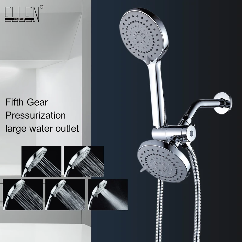 ELLEN Bathroon Rain Shower Head Set with Hand 5 funtcion Faucet Replace ELS603 | Обустройство дома