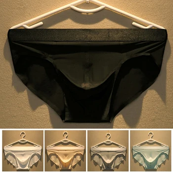 

Men's Briefs Sexy Mid Rise Seamless Knickers Briefs Breathable Underpants Solid Color Comfortable Male Underwear