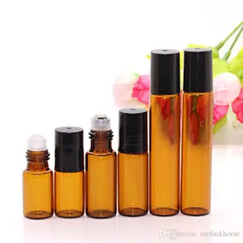 

YTP174 Refillable Amber 3ml ROLL ON Bottles for Fragrance PERFUME ESSENTIAL OIL Bottle with Steel Metal Roller Ball Free Shipp