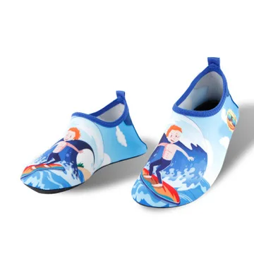 Г. Детская обувь для купания быстросохнущие нескользящие носки с милым мультяшным принтом unicoin, носки для пляжа, бассейна - Цвет: surfing boy