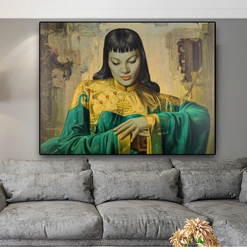 

Tretchikoff Lady From Orient Reproduction Oil Painting on Canvas Posters and Prints Scandinavian Wall Picture for Living Room
