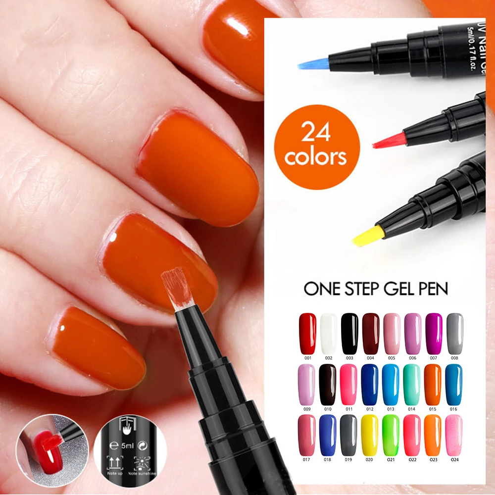 

3in1 Nail Gel Painting Varnish Pen One Step Nail Gel Polish Easy To Use UV Gel Lacquer Easy To Use Not Need Base Top Coat Primer