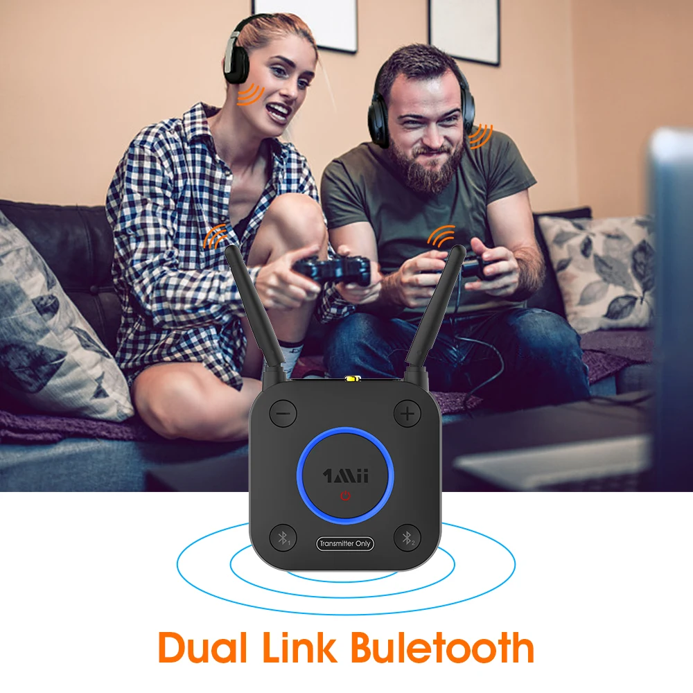 1Mii B06TX nadajnik Bluetooth Audio Aptx LL HD Dual Link koncentryczny optyczne RCA 3.5mm Aux bezprzewodowy Adapter do TV do słuchawek na PC #