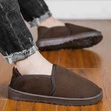 Пара зимних тапочек Женская плюшевая теплая зимняя обувь домашняя обувь для мужчин тапочки мех коричневый Brwon Черный Большие размеры 45