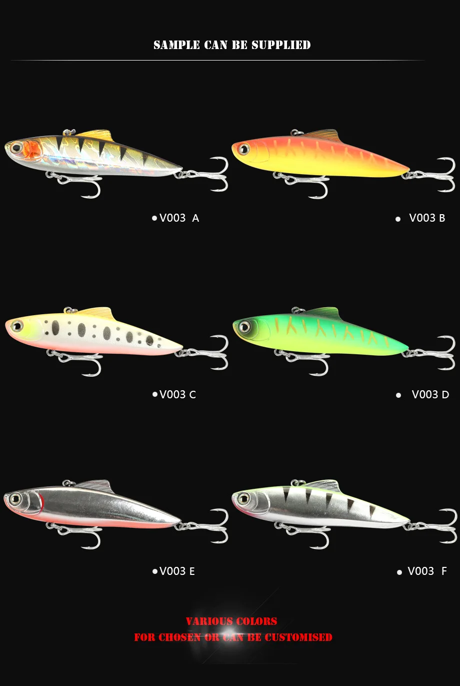 Новое поступление, 1 шт., Тонущая приманка VIB V003, 6 цветов на выбор, 8,5 см/21,8 г, зимняя подледная рыболовная приманка, снасти