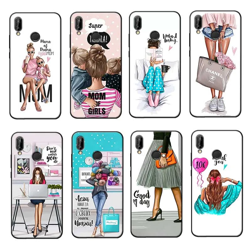For xiaomi redmi note 7 k20 pro 5 6 4x 7a Clear Soft Silicone Phone Case Princess Girl Female boss coffee |