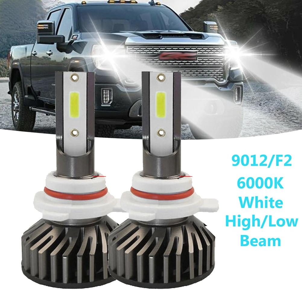 

LED Headlight Bulbs COB 9012 For Chevy Impala 2014-2017 High/Low Beam 6000K