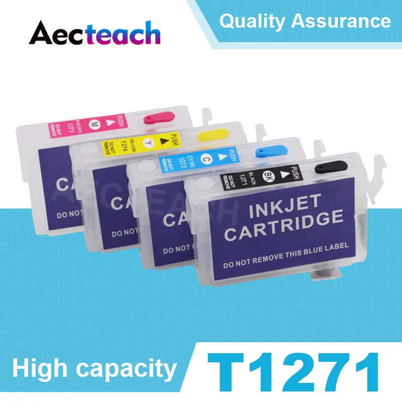 Aecteach T1271 T1272 T1273 T1274 Refillable патрон чернил для принтера Epson Stylus NX530 NX625 рабочей силы 60 545