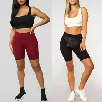 

Women High Waist Stretch Biker Shorts Workout Yogawear Fitness Sports Pantalones Cortos Mujer Spodenki Bottom