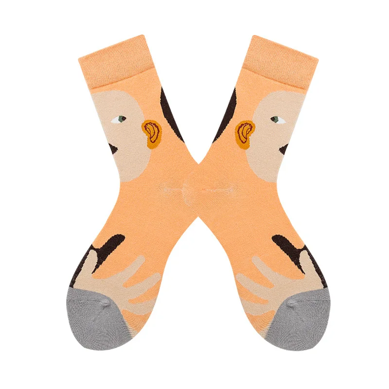 Осень-зима, Новое поступление, счастливые мужские носки, забавная уличная одежда в стиле хип-хоп, дизайнерские носки с рисунками животных, подарок для мужчин - Цвет: 12
