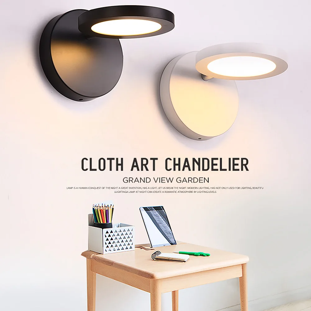 

Bedside 180 Degrees Rotation Button Switch Stairway LED Wall Light Bedroom Home Decor Modern Simple Coffee Shop Living Room