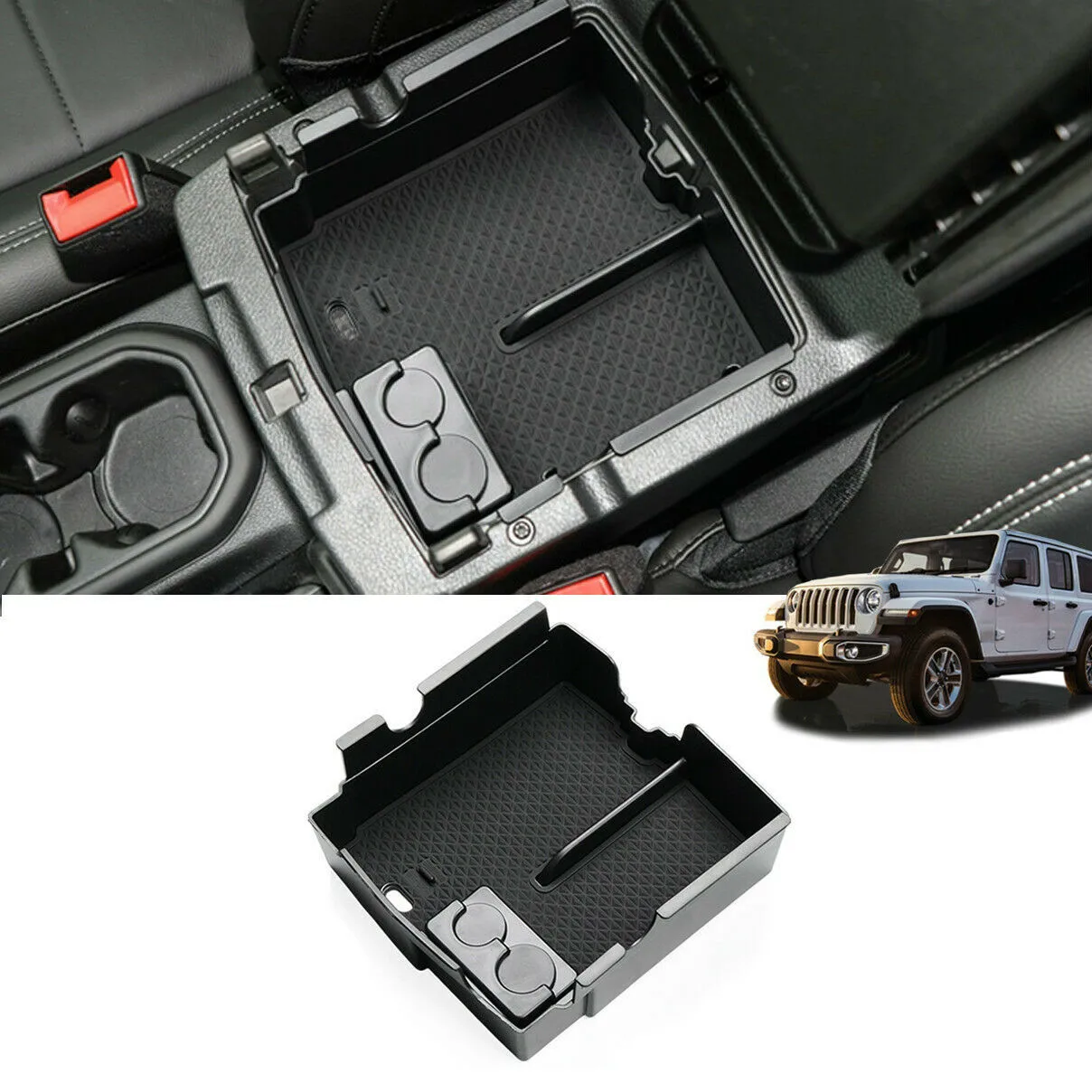 Автомобильная центральная консоль для Jeep Wrangler JL Gladiator JT 2018-2021 2022 черный лоток