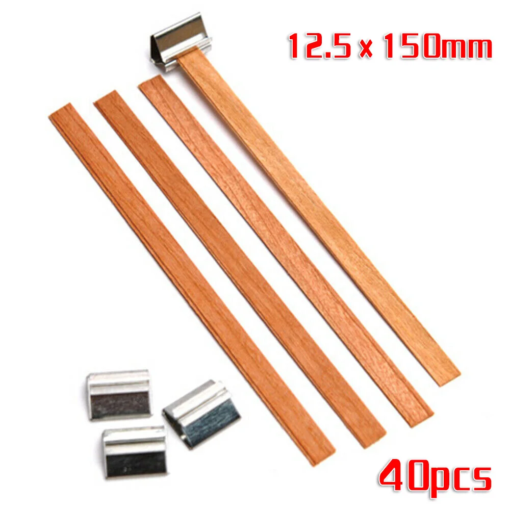 40 шт 12,5*150 мм деревянные свечи ядро+ 40 шт подставки Набор DIY вечерние принадлежности DIY Свечи