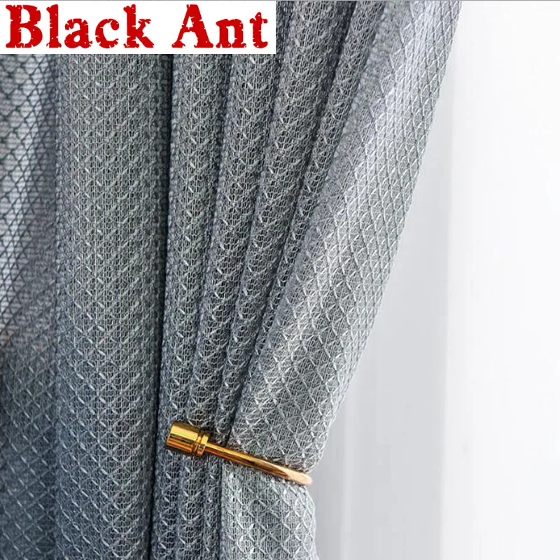 

Nordic Grey Geometric Hollow-out Curtains for Living Room Delicate Voile Window Screen Decor Bedroom Balcony Sheer Tulle JD822F