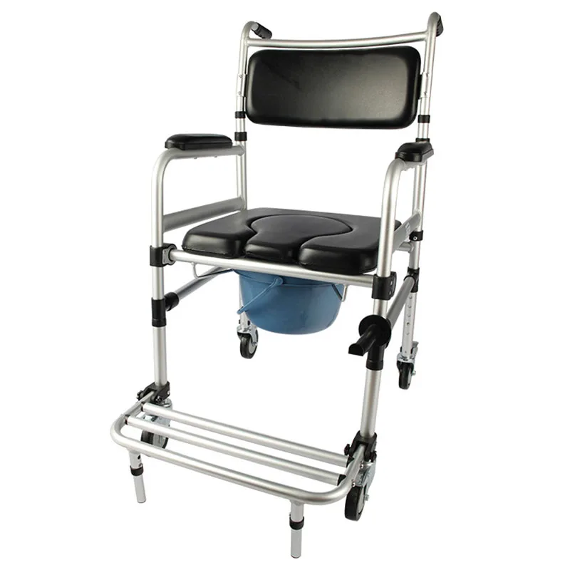 

Movable Commode Chair Walker with Brake Collapsible Handicapped Rehabilitation Auxiliary Training Equipment Compressive Walker