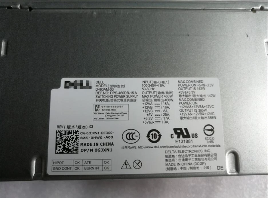 Блок питания для ноутбука Dell блок питания ATX точность T3630 8930 5680 R7 Питание AC460AM-01 03 AC460AD-00 HU460AM-01 D460AM-02 03 DPS-460DB-4