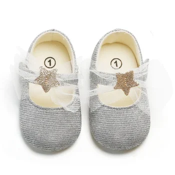 

2020 Baby First Walkers New Toddler Girl Crib Shoes Newborn Baby Star Bowknot Soft Sole Prewalker Sneakers