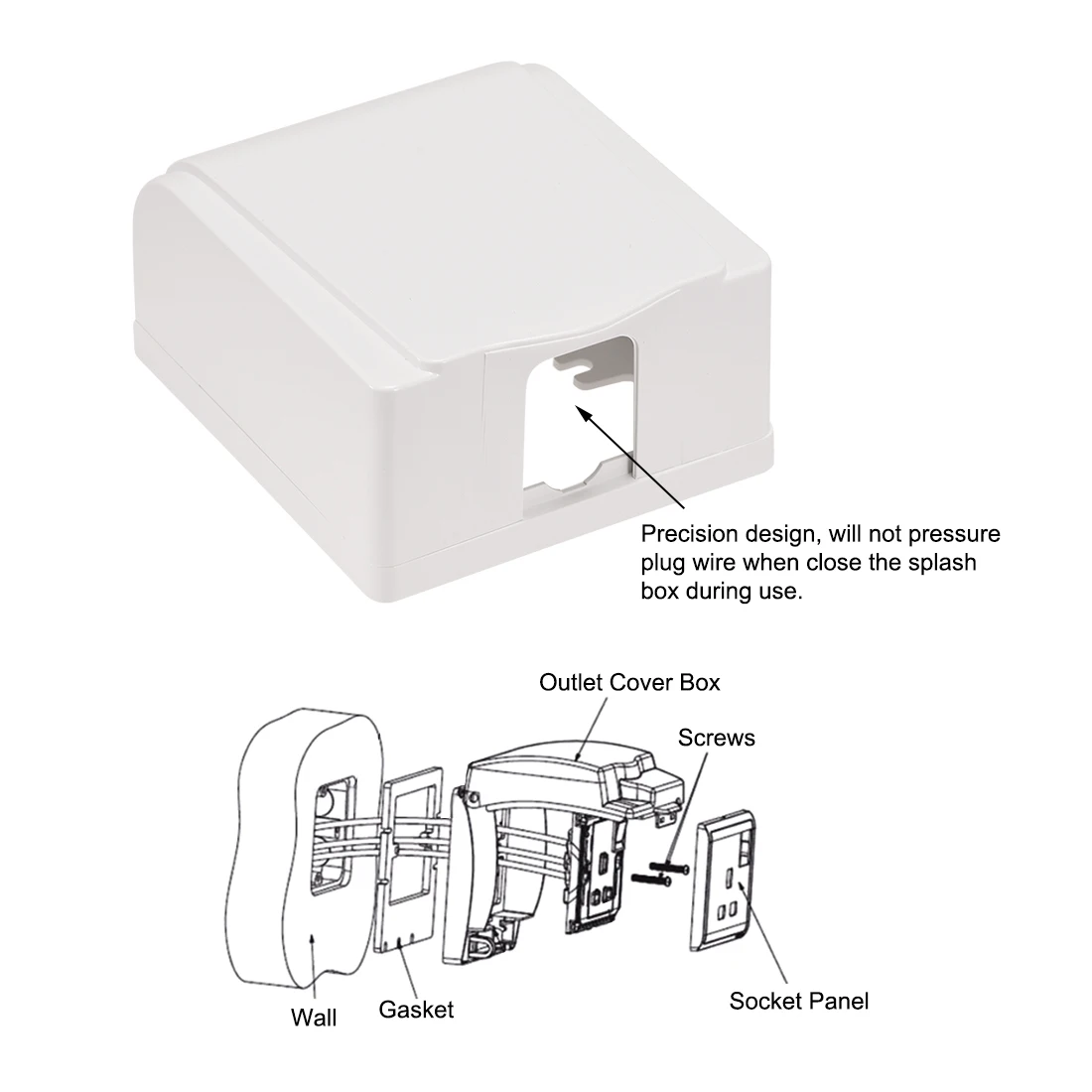 Uxcell всепогодный выход крышка в использовании штепсельная розетка протектор для внутреннего использования s 98x110x55 мм белый