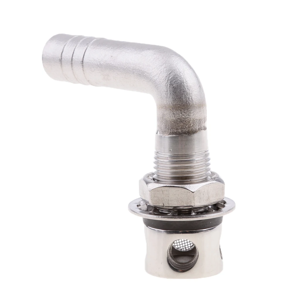 Stainless Steel Boat Yacht 90 Degree Angle Fuel Gas Tank Vent, Silver