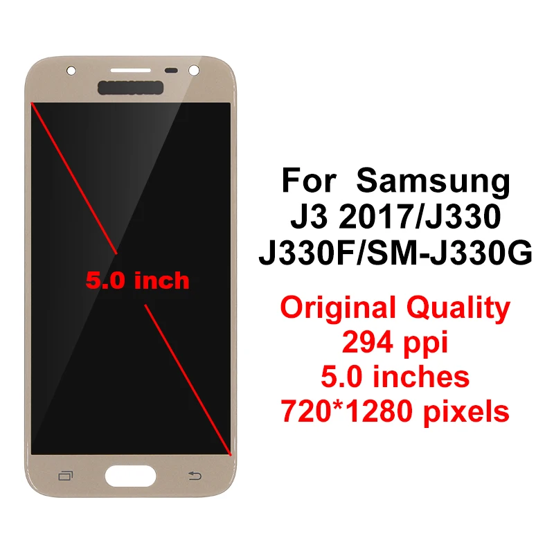 Tanie Oryginalny LCD do samsunga Galaxy J3 2017 LCD montaż digitizera ekranu dotykowego regulacja jasności dla J3 Pro J330F J330 LCD