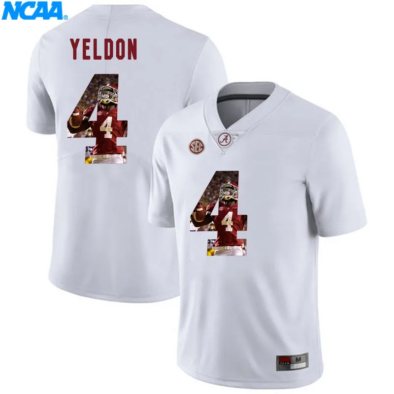 Новое поступление высокое качество Alabama T.J. Yeldon#4 Tua Tagovailoa#13 футболки для колледжа Ограниченная серия майки S-XXXL