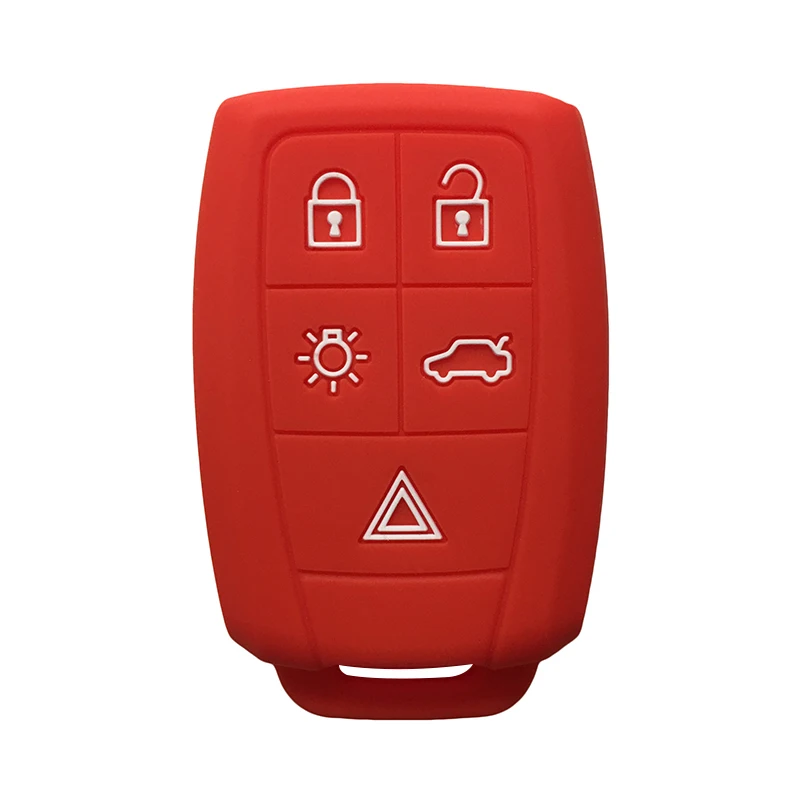 Автомобильный чехол для ключей, крышка для брелка, сигнализация для Volvo XC90 C70 S60 D5 V50 S40 C30, силиконовый чехол для выкидного ключа для сигнализации FOB Shell - Название цвета: red