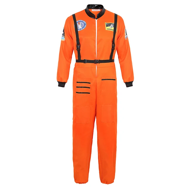 Astronaut Costume for Kids Space Suit Role Play Dress up Costume School Uniforms Cosplay Party Orange for men