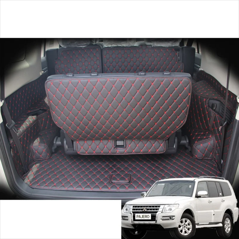 3D кожаный коврик для багажника автомобиля подкладка груза Mitsubishi Pajero Montero Shogun