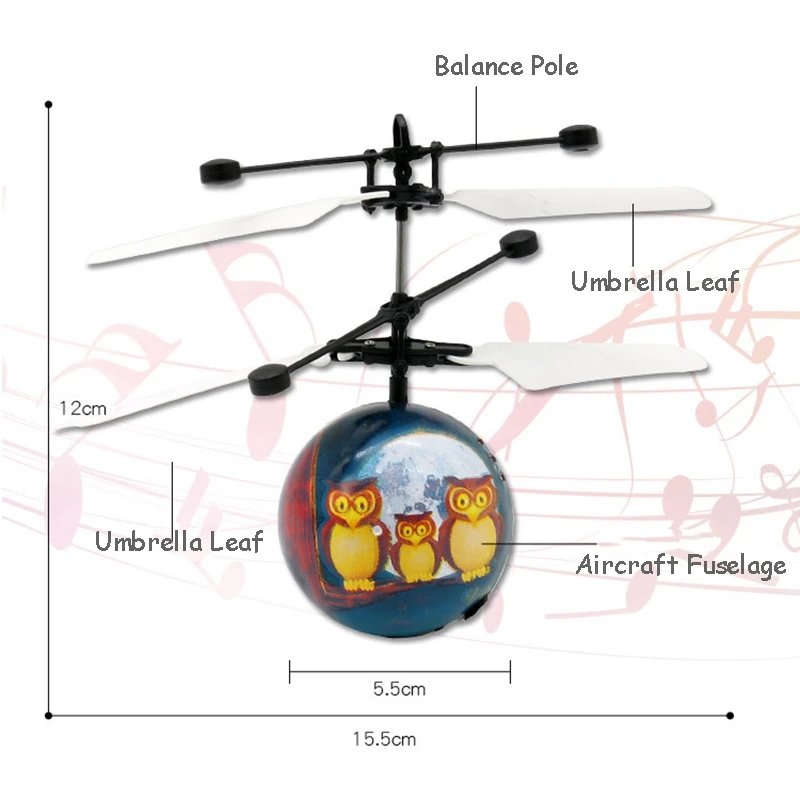 Инфракрасный индукционный беспилотный Летающий светодиодный фонарик с подсветкой, шариковый вертолет для детей, игрушка для детей, распознавание жестов